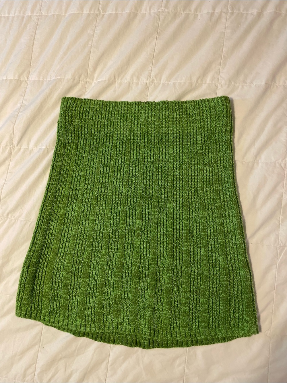 By Together Green Ribbed Knit Mini Skirt